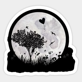 Silhouette Love In The Park Sticker